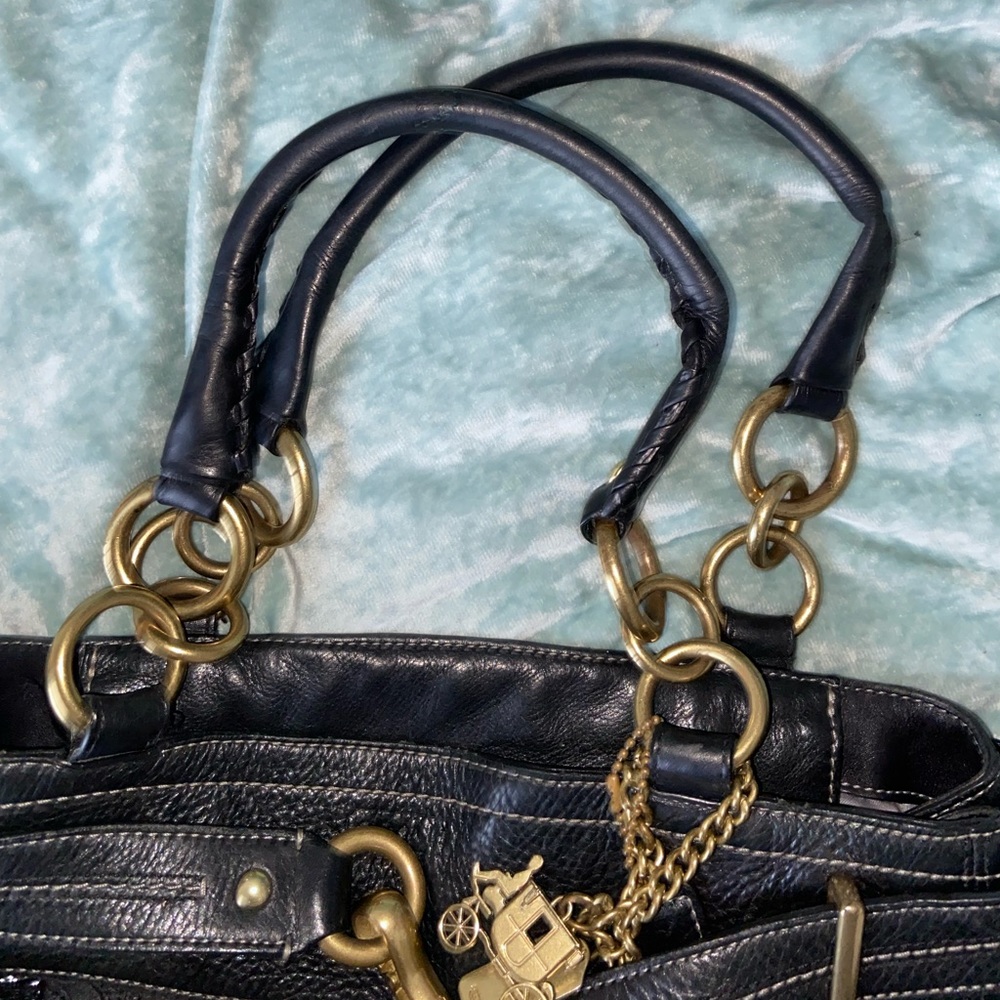 100% Authentic Black Patchwork Coach Tote - image 6